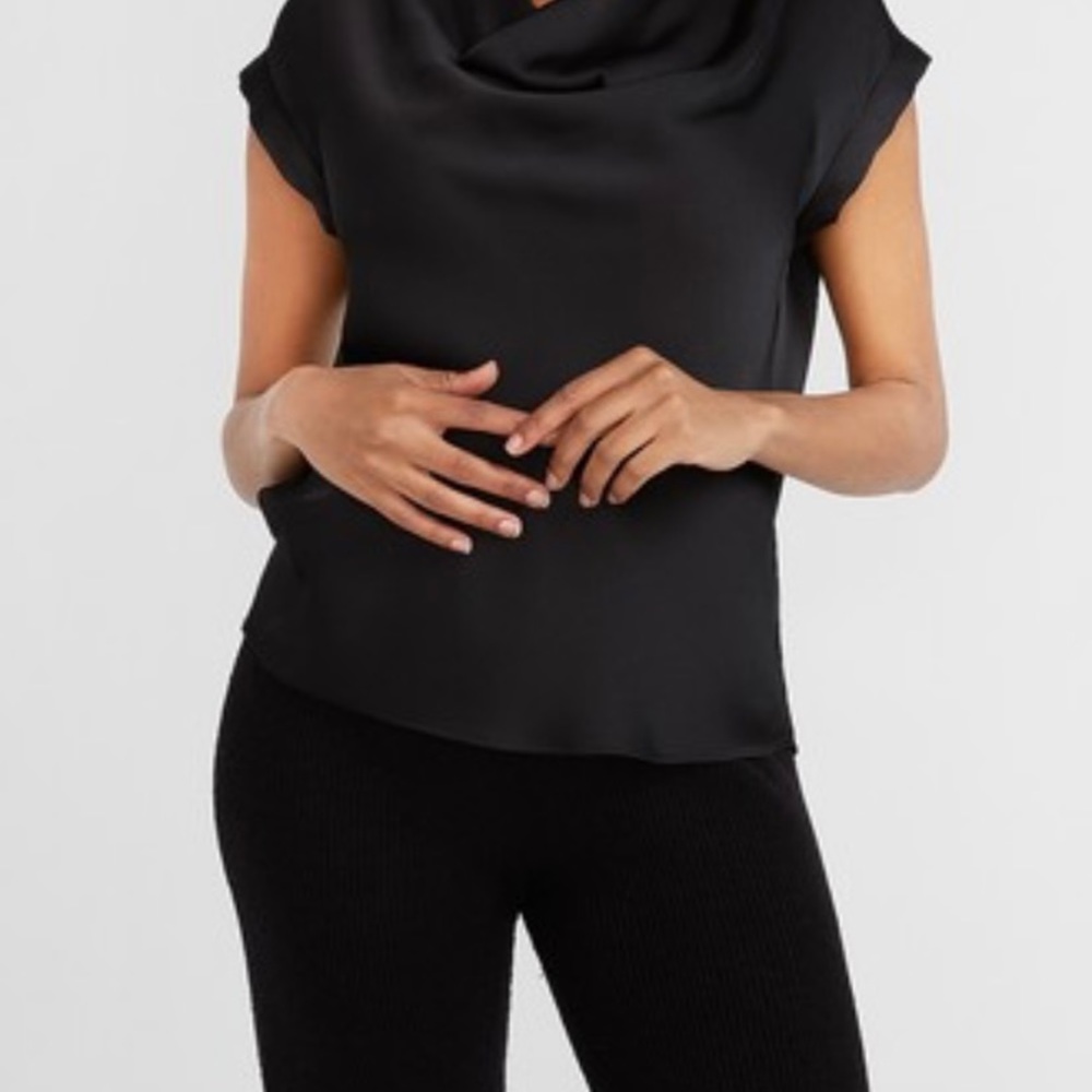 Express, Small, Cowl-neck black blouse